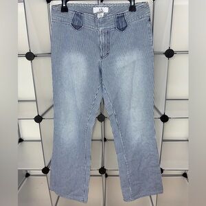 AX Armani Exchange Women's Cotton Blue Stripes Flare Jeans Size 6